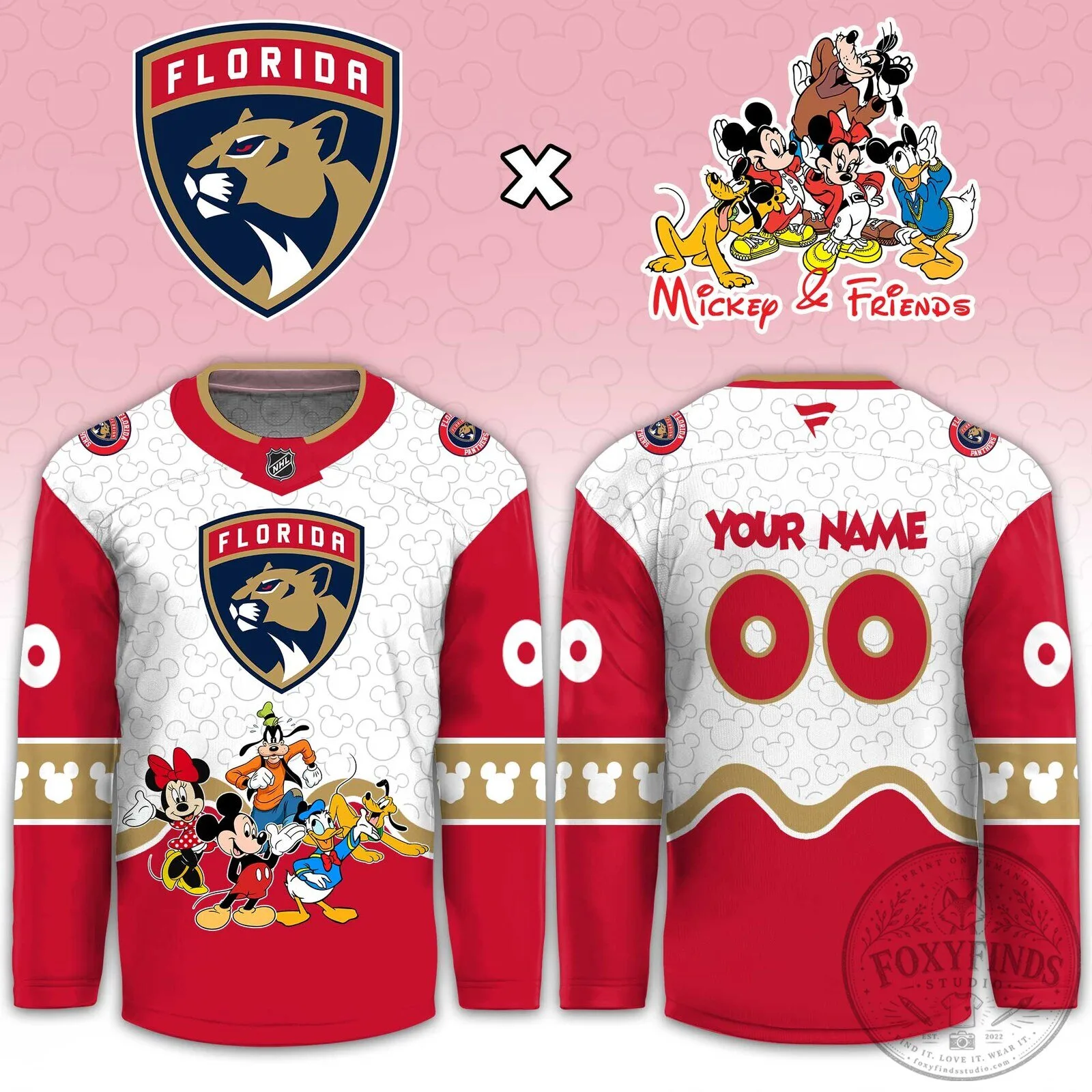 Florida Panthers Mickey and Friends Night Limited Edition Custom Hockey Jersey 6 Florida Panthers Mickey and Friends Night Limited Edition Custom Hockey Jersey