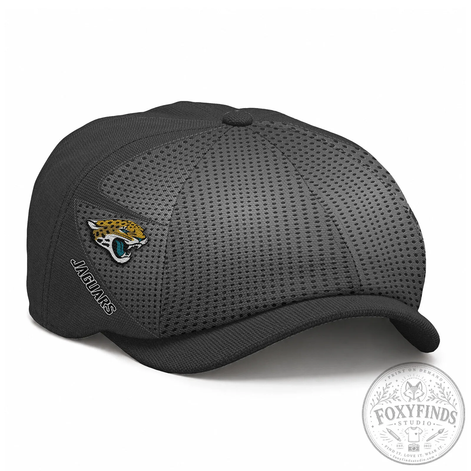 Jacksonville Jaguars NFL Custom Name Black Newsboy Cap 7 Jacksonville Jaguars NFL Custom Name Black Newsboy Cap