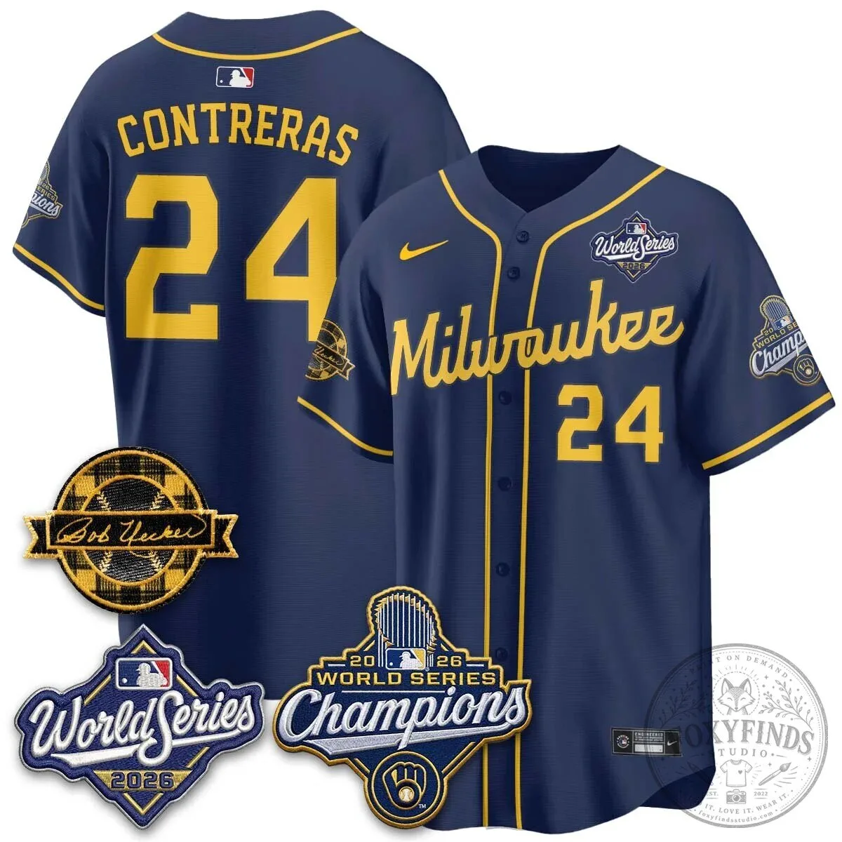 2026 World Series Champions Baseball Jersey by Bob Uecker for Milwaukee Brewers 87 2026 World Series Champions Baseball Jersey by Bob Uecker for Milwaukee Brewers
