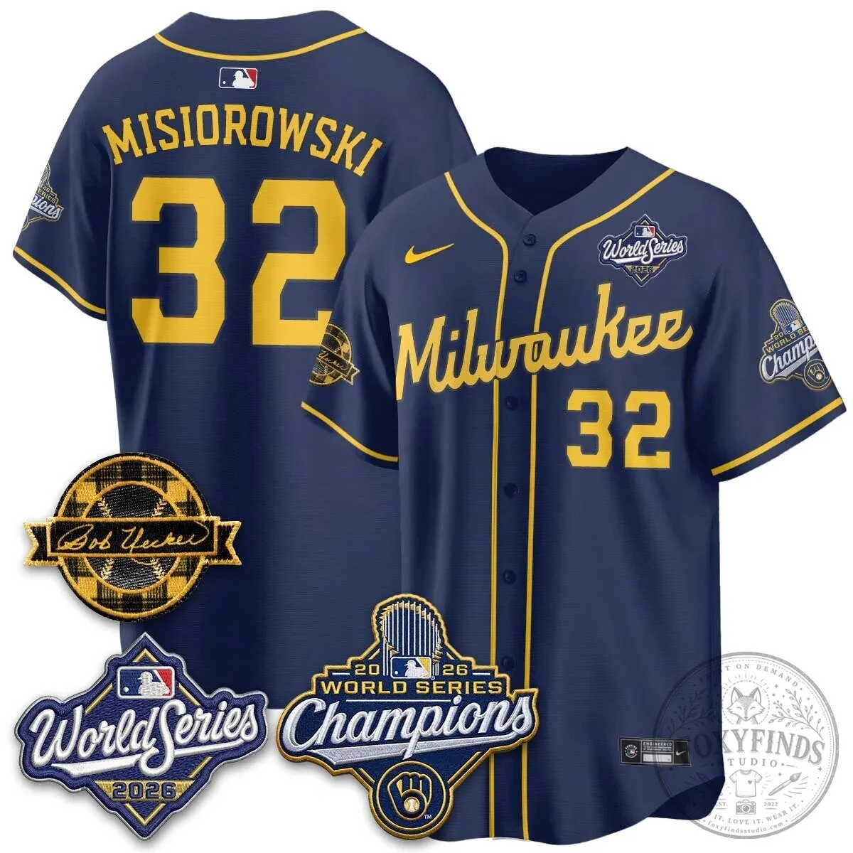 2026 World Series Champions Baseball Jersey by Bob Uecker for Milwaukee Brewers 88 2026 World Series Champions Baseball Jersey by Bob Uecker for Milwaukee Brewers