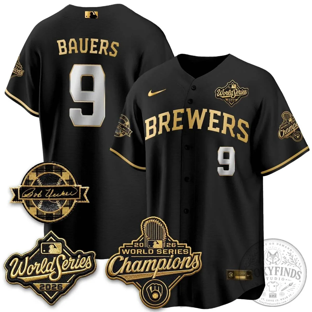 2026 World Series Champions Baseball Jersey by Bob Uecker for Milwaukee Brewers 90 2026 World Series Champions Baseball Jersey by Bob Uecker for Milwaukee Brewers