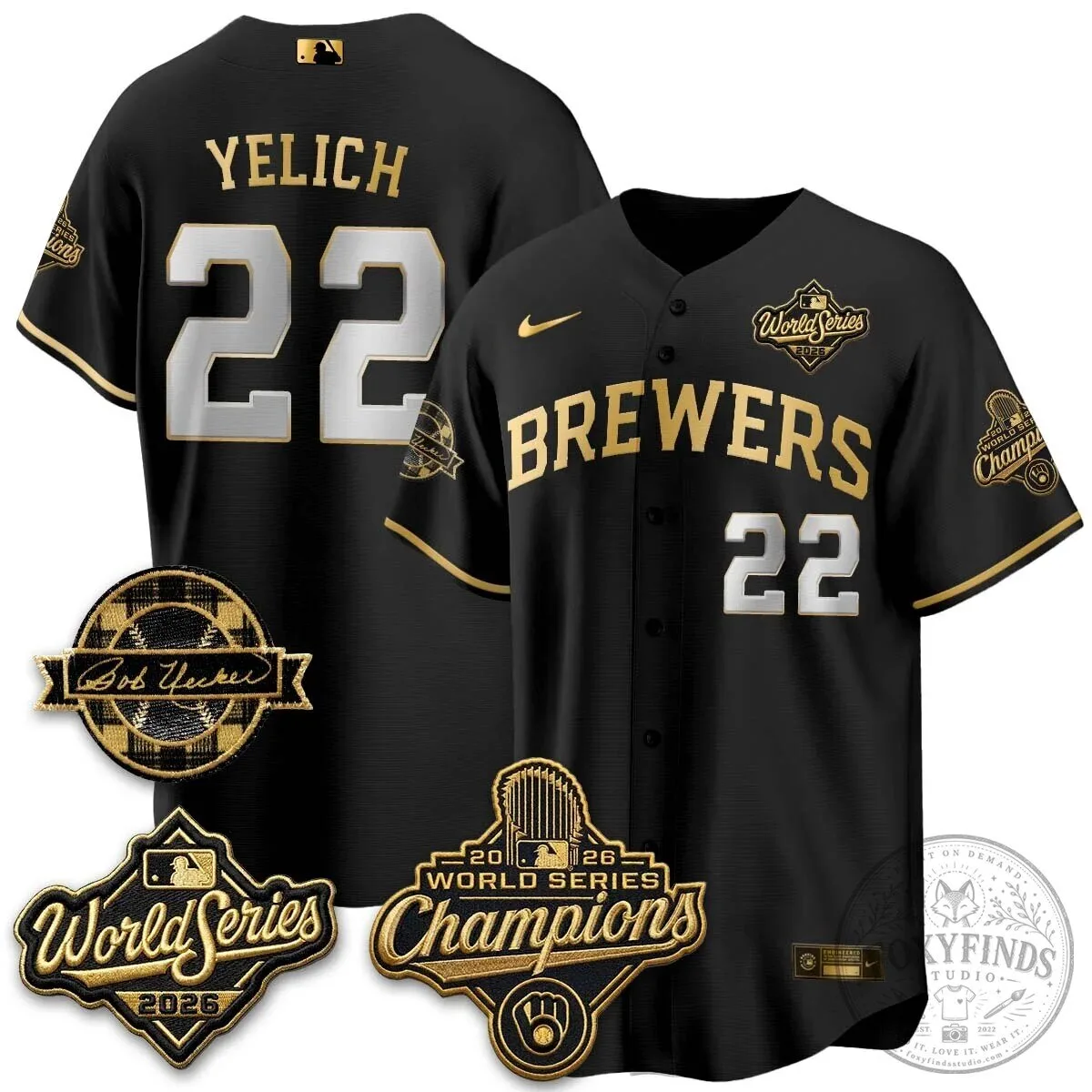 2026 World Series Champions Baseball Jersey by Bob Uecker for Milwaukee Brewers 94 2026 World Series Champions Baseball Jersey by Bob Uecker for Milwaukee Brewers