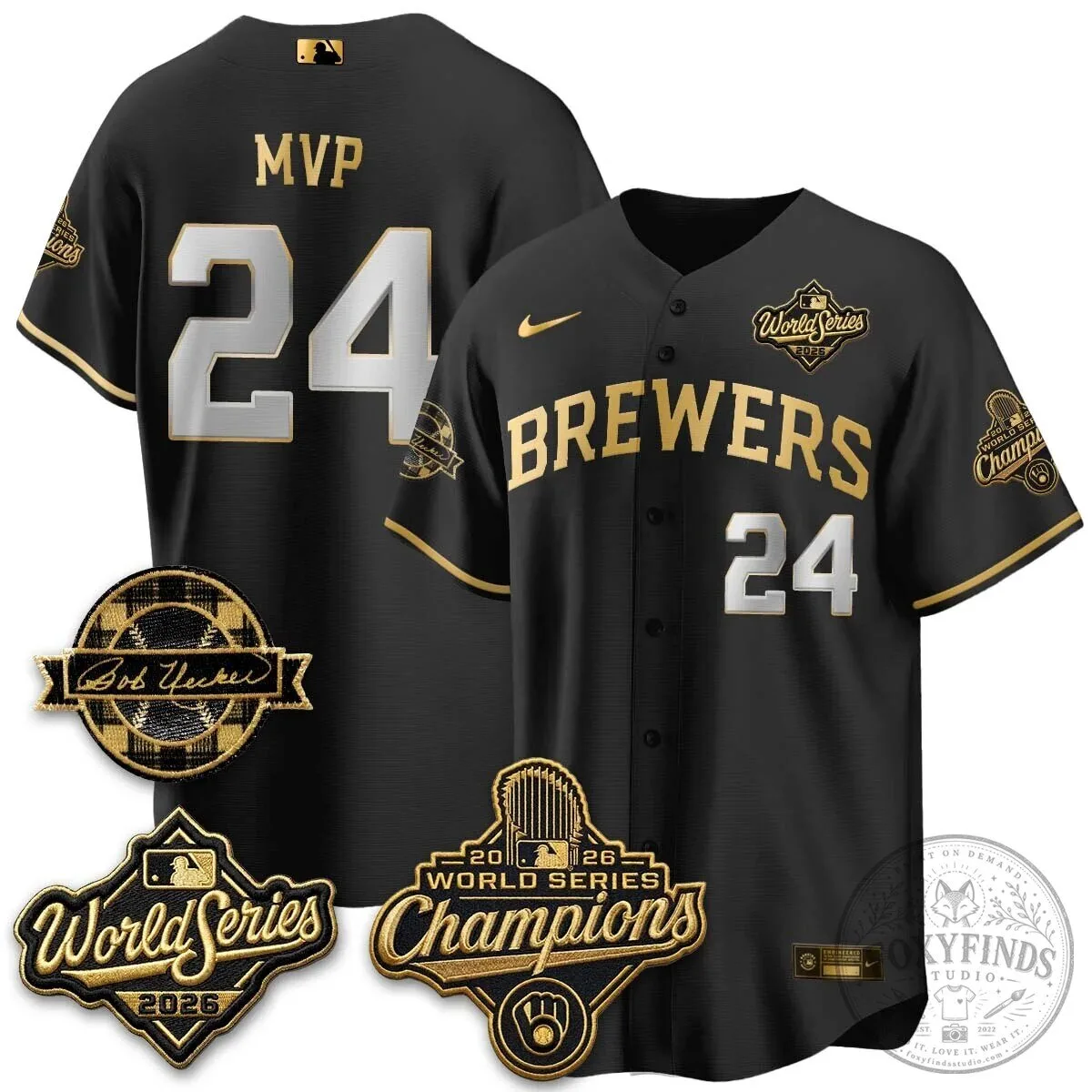 2026 World Series Champions Baseball Jersey by Bob Uecker for Milwaukee Brewers 100 2026 World Series Champions Baseball Jersey by Bob Uecker for Milwaukee Brewers