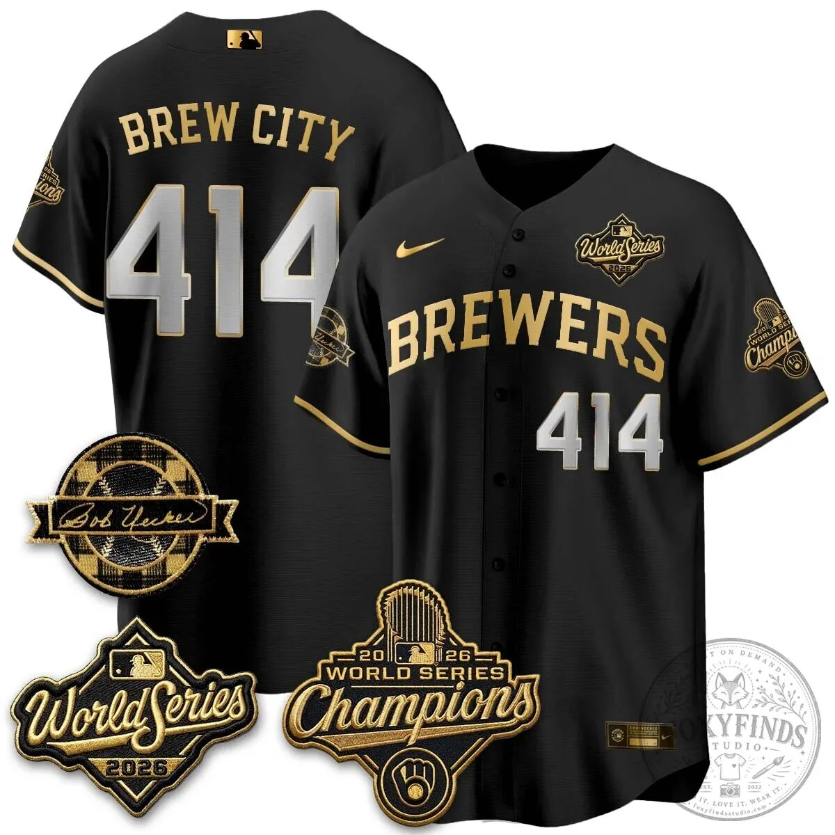 2026 World Series Champions Baseball Jersey by Bob Uecker for Milwaukee Brewers 102 2026 World Series Champions Baseball Jersey by Bob Uecker for Milwaukee Brewers