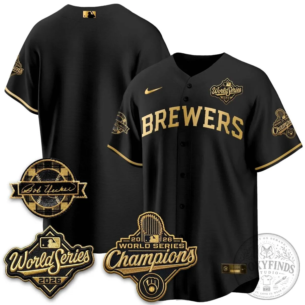 2026 World Series Champions Baseball Jersey by Bob Uecker for Milwaukee Brewers 103 2026 World Series Champions Baseball Jersey by Bob Uecker for Milwaukee Brewers
