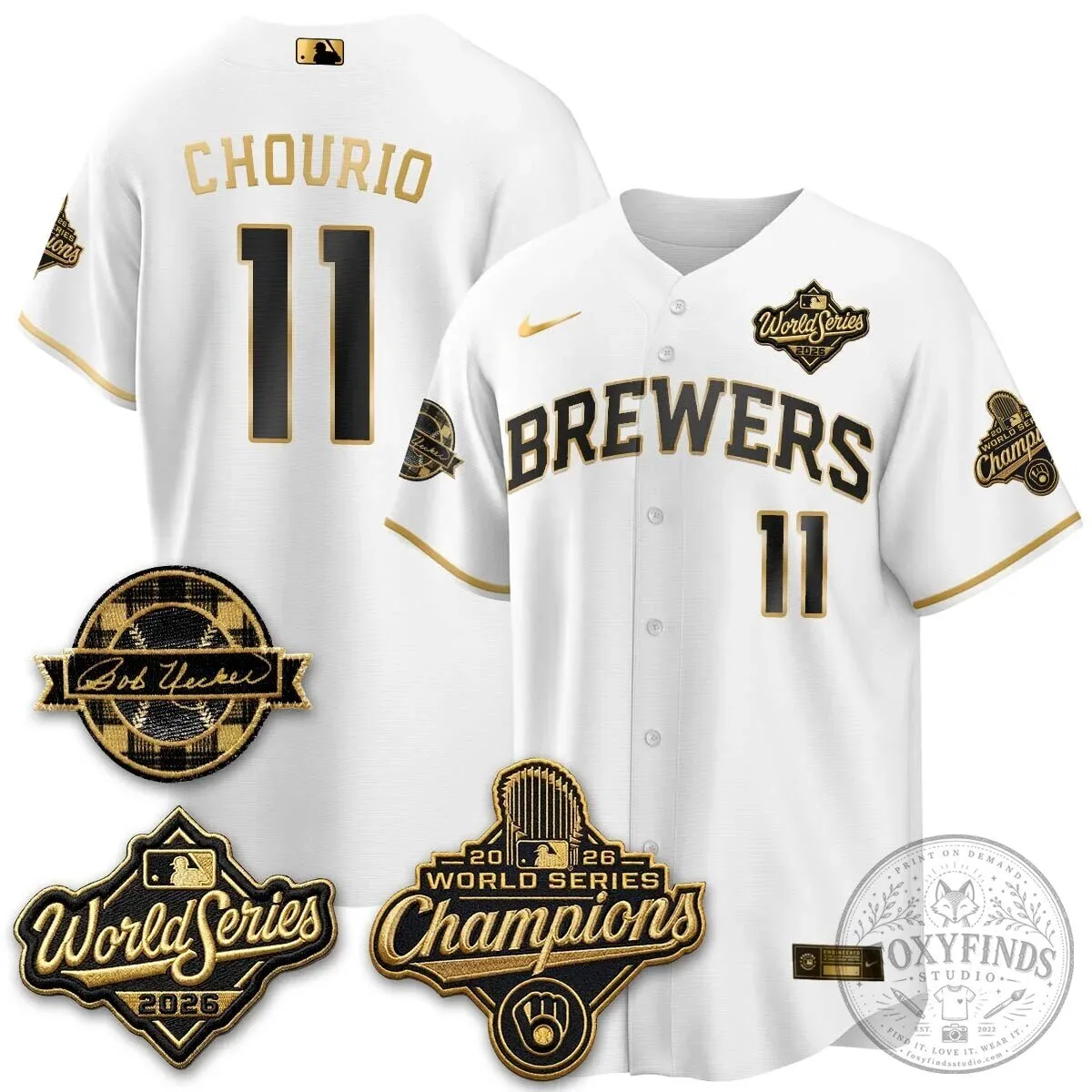 2026 World Series Champions Baseball Jersey by Bob Uecker for Milwaukee Brewers 106 2026 World Series Champions Baseball Jersey by Bob Uecker for Milwaukee Brewers