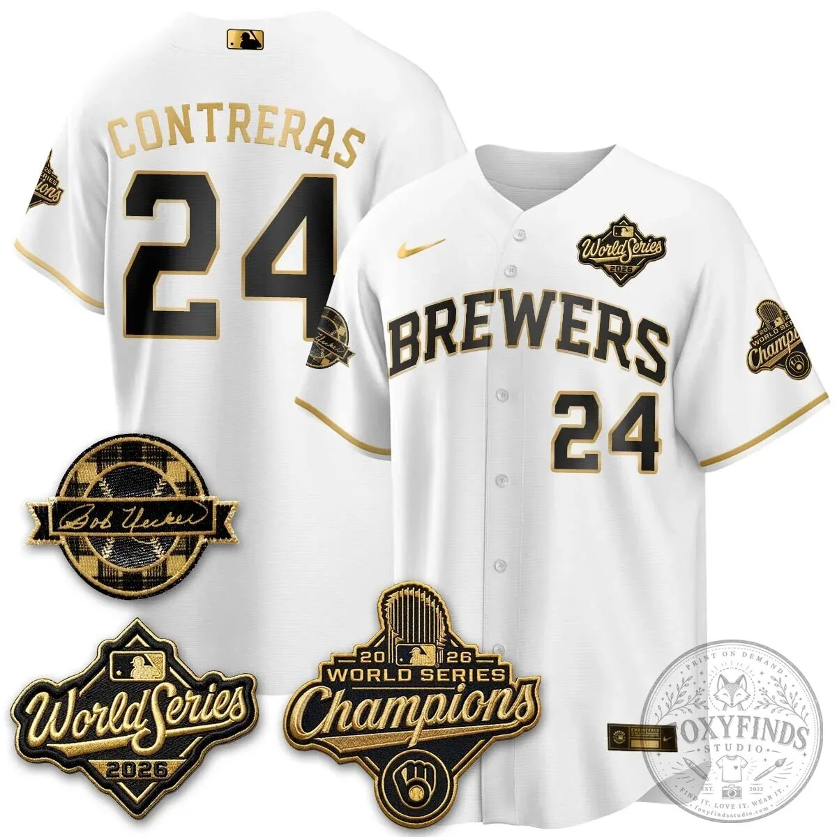 2026 World Series Champions Baseball Jersey by Bob Uecker for Milwaukee Brewers 111 2026 World Series Champions Baseball Jersey by Bob Uecker for Milwaukee Brewers