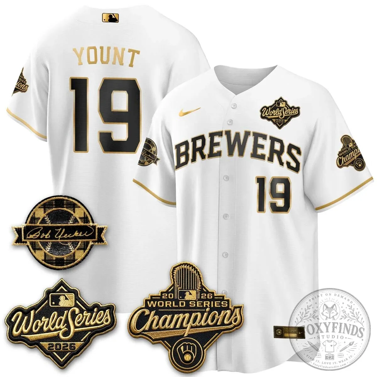 2026 World Series Champions Baseball Jersey by Bob Uecker for Milwaukee Brewers 113 2026 World Series Champions Baseball Jersey by Bob Uecker for Milwaukee Brewers