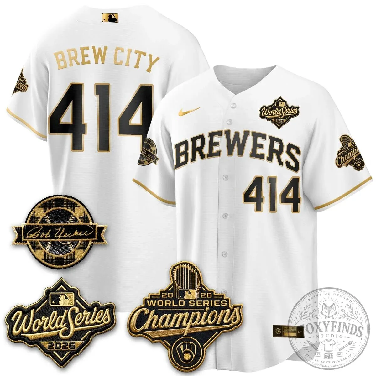 2026 World Series Champions Baseball Jersey by Bob Uecker for Milwaukee Brewers 116 2026 World Series Champions Baseball Jersey by Bob Uecker for Milwaukee Brewers