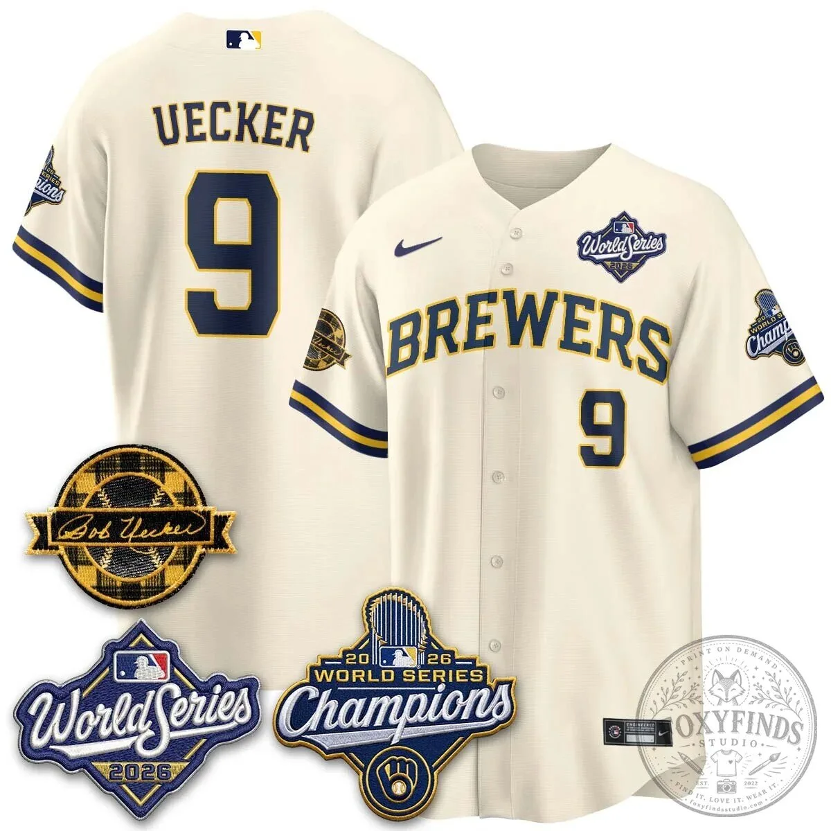 2026 World Series Champions Baseball Jersey by Bob Uecker for Milwaukee Brewers 125 2026 World Series Champions Baseball Jersey by Bob Uecker for Milwaukee Brewers
