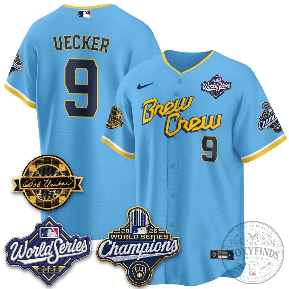 2026 World Series Champions Baseball Jersey by Bob Uecker for Milwaukee Brewers 139 2026 World Series Champions Baseball Jersey by Bob Uecker for Milwaukee Brewers