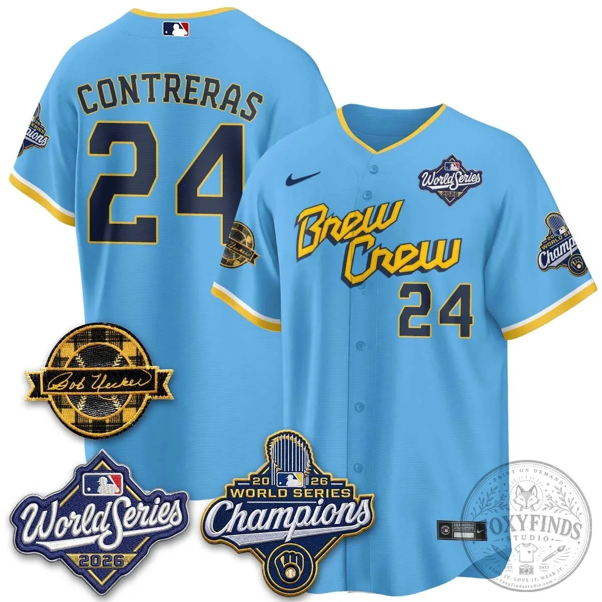 2026 World Series Champions Baseball Jersey by Bob Uecker for Milwaukee Brewers 140 2026 World Series Champions Baseball Jersey by Bob Uecker for Milwaukee Brewers