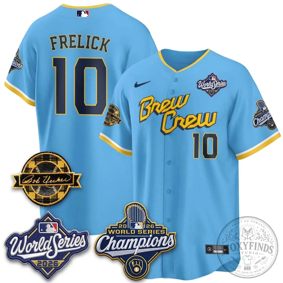 2026 World Series Champions Baseball Jersey by Bob Uecker for Milwaukee Brewers 141 2026 World Series Champions Baseball Jersey by Bob Uecker for Milwaukee Brewers