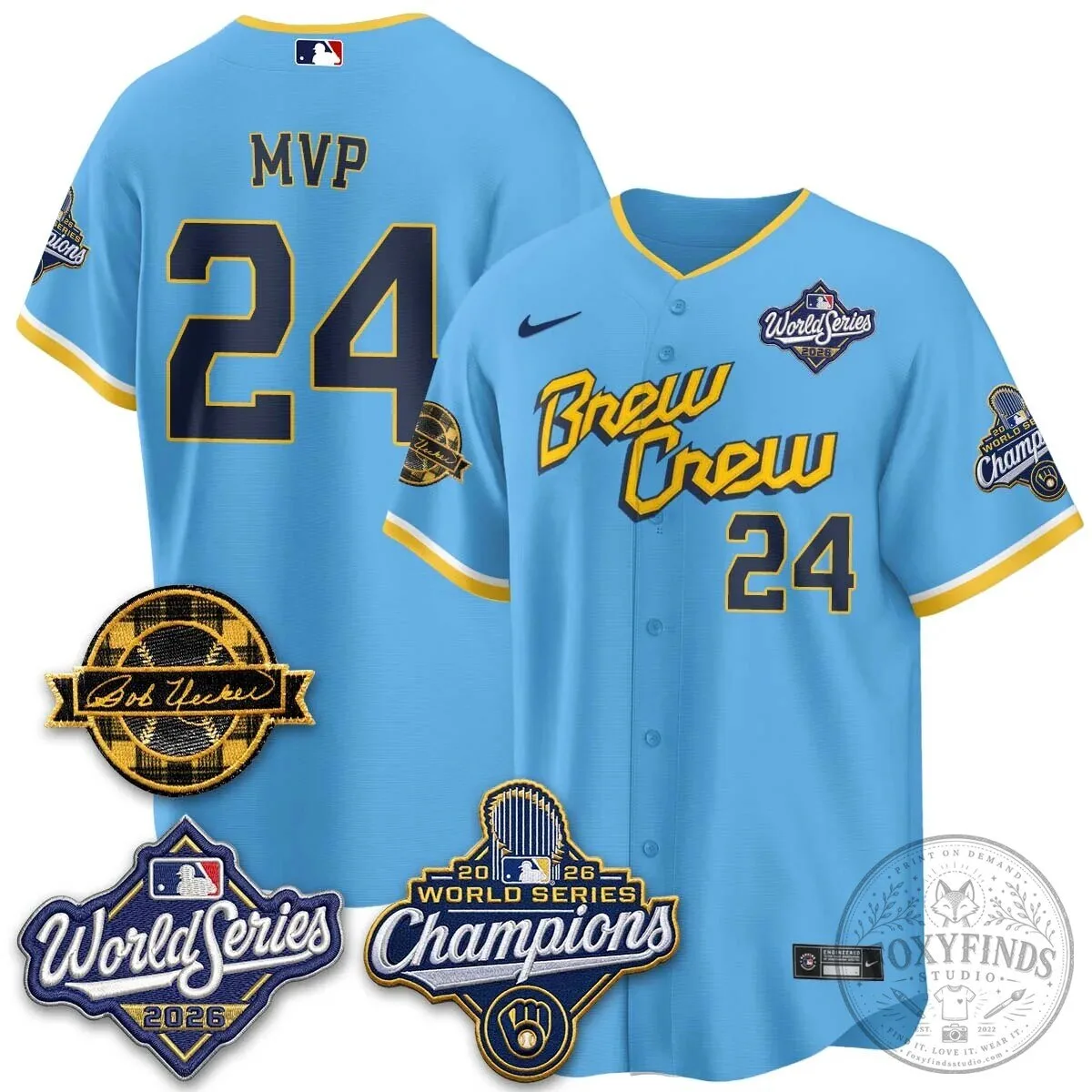 2026 World Series Champions Baseball Jersey by Bob Uecker for Milwaukee Brewers 143 2026 World Series Champions Baseball Jersey by Bob Uecker for Milwaukee Brewers