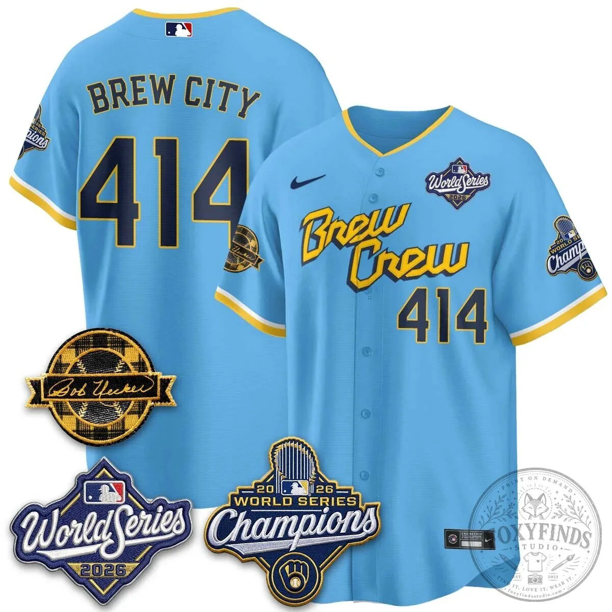 2026 World Series Champions Baseball Jersey by Bob Uecker for Milwaukee Brewers 145 2026 World Series Champions Baseball Jersey by Bob Uecker for Milwaukee Brewers