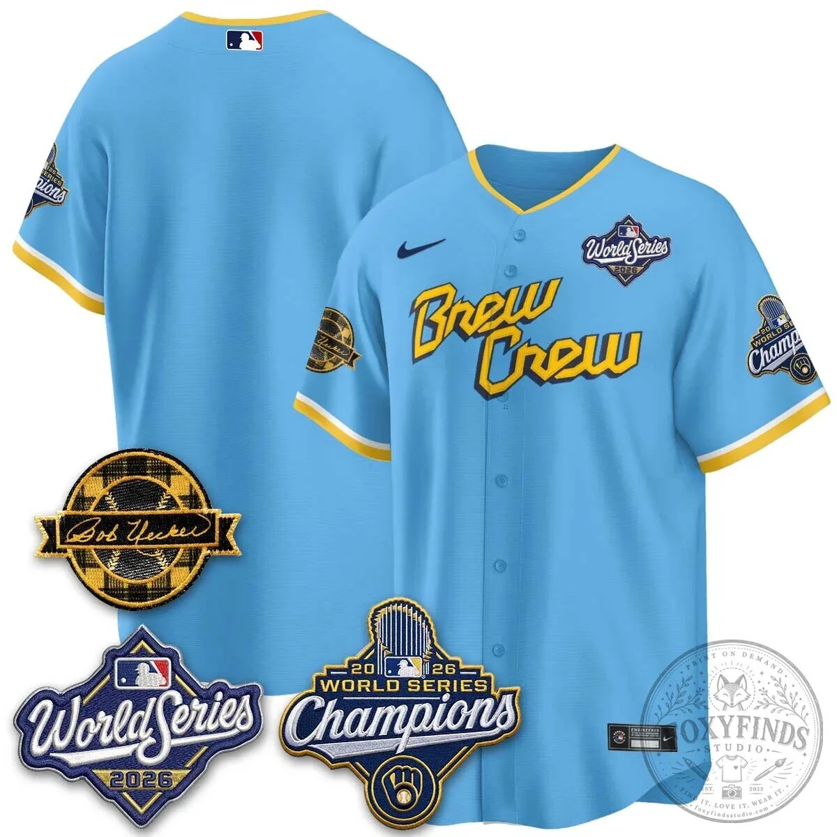2026 World Series Champions Baseball Jersey by Bob Uecker for Milwaukee Brewers 146 2026 World Series Champions Baseball Jersey by Bob Uecker for Milwaukee Brewers