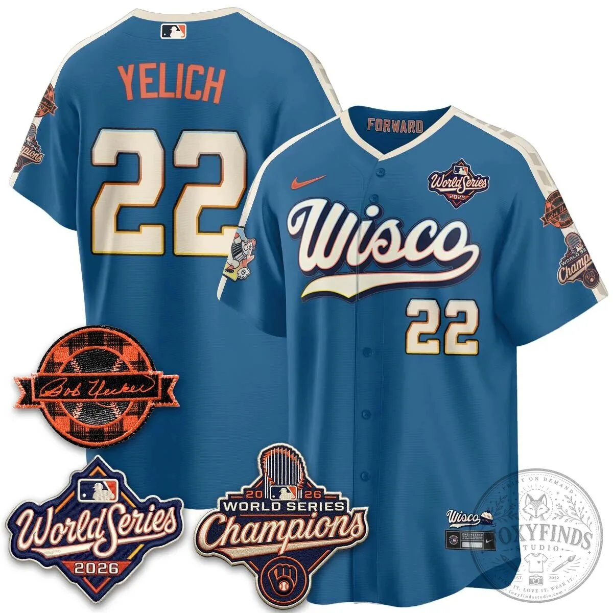 2026 World Series Champions Baseball Jersey by Bob Uecker for Milwaukee Brewers 150 2026 World Series Champions Baseball Jersey by Bob Uecker for Milwaukee Brewers