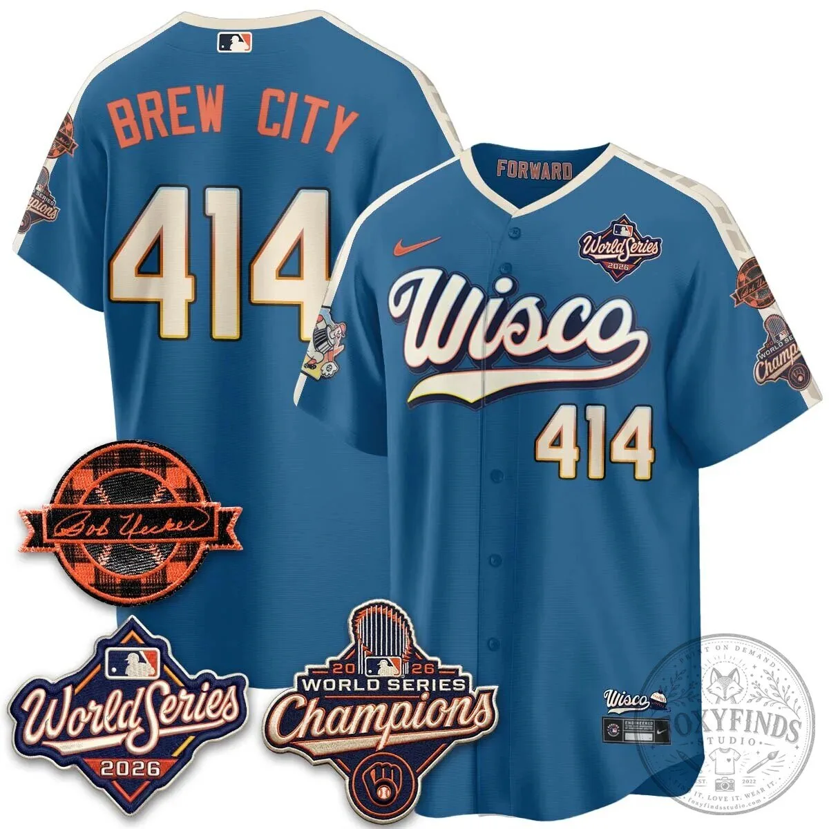 2026 World Series Champions Baseball Jersey by Bob Uecker for Milwaukee Brewers 158 2026 World Series Champions Baseball Jersey by Bob Uecker for Milwaukee Brewers