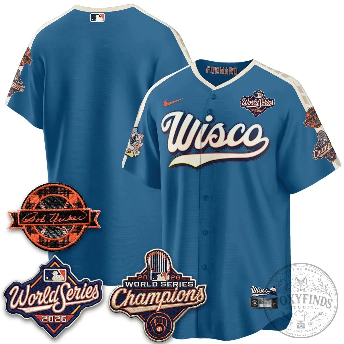 2026 World Series Champions Baseball Jersey by Bob Uecker for Milwaukee Brewers 159 2026 World Series Champions Baseball Jersey by Bob Uecker for Milwaukee Brewers