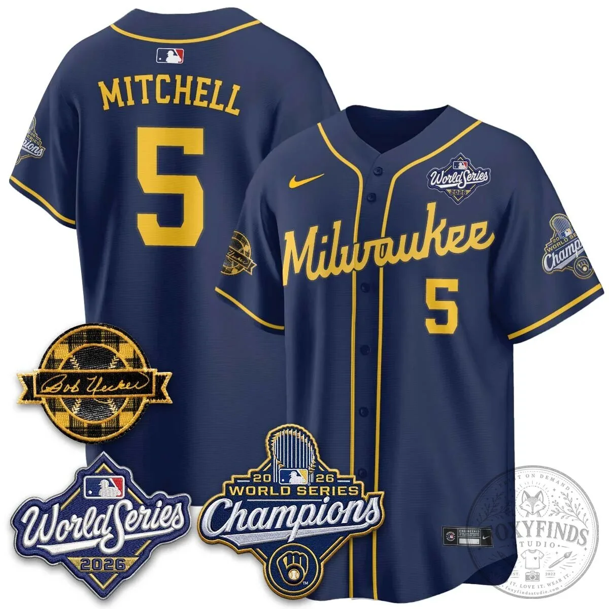2026 World Series Champions Baseball Jersey by Bob Uecker for Milwaukee Brewers 161 2026 World Series Champions Baseball Jersey by Bob Uecker for Milwaukee Brewers
