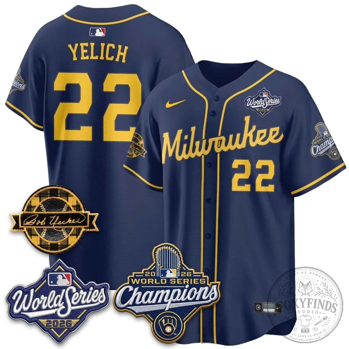 2026 World Series Champions Baseball Jersey by Bob Uecker for Milwaukee Brewers 162 2026 World Series Champions Baseball Jersey by Bob Uecker for Milwaukee Brewers