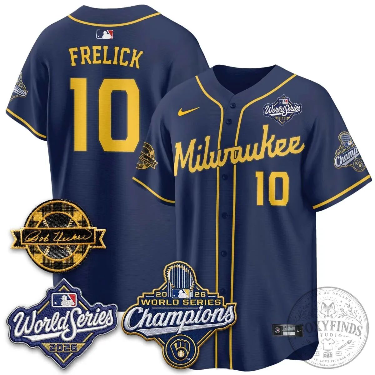 2026 World Series Champions Baseball Jersey by Bob Uecker for Milwaukee Brewers 164 2026 World Series Champions Baseball Jersey by Bob Uecker for Milwaukee Brewers