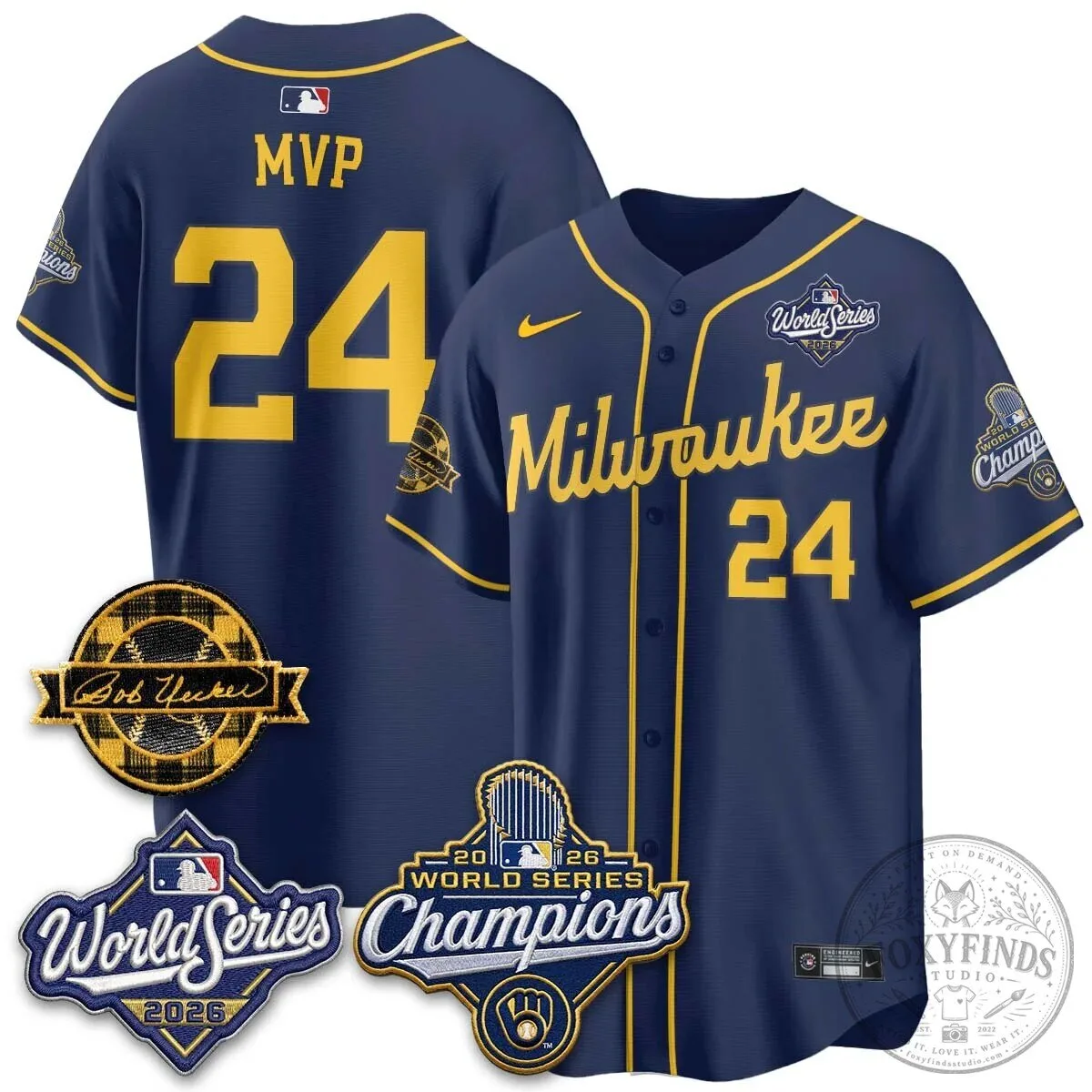 2026 World Series Champions Baseball Jersey by Bob Uecker for Milwaukee Brewers 166 2026 World Series Champions Baseball Jersey by Bob Uecker for Milwaukee Brewers