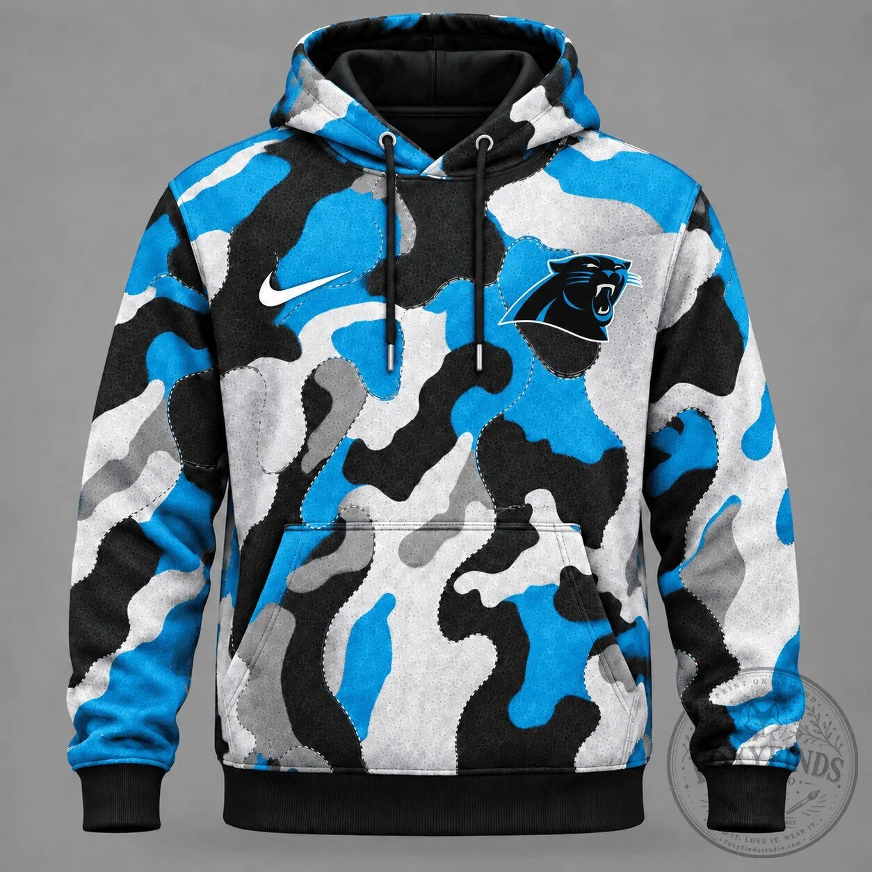 Carolina Panthers National Football League Blue Camouflage Performance Hoodie 2 Carolina Panthers National Football League Blue Camouflage Performance Hoodie