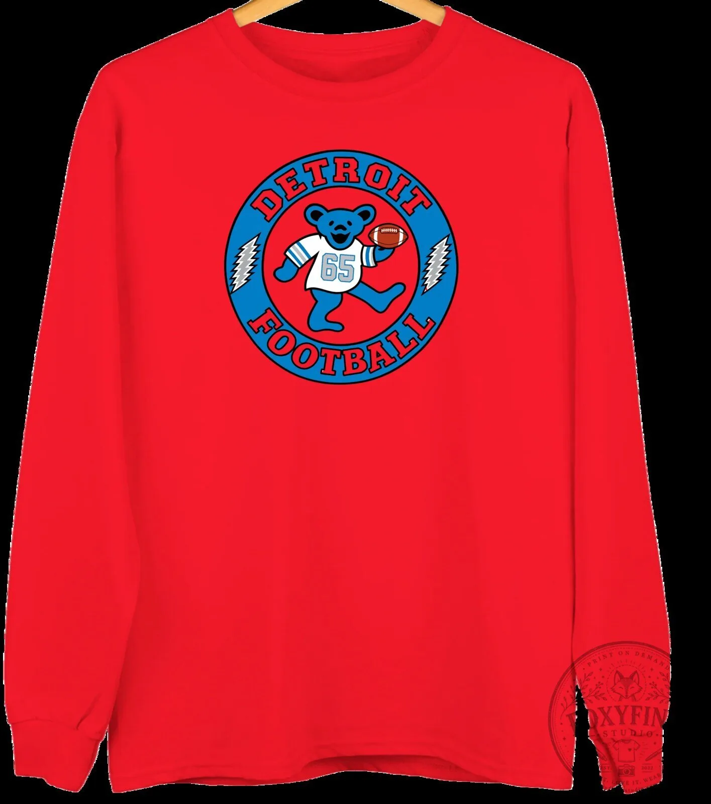 Detroit Football Dancing Bear Grateful Dead Inspired Crewneck Sweatshirt 10 Detroit Football Dancing Bear Grateful Dead Inspired Crewneck Sweatshirt