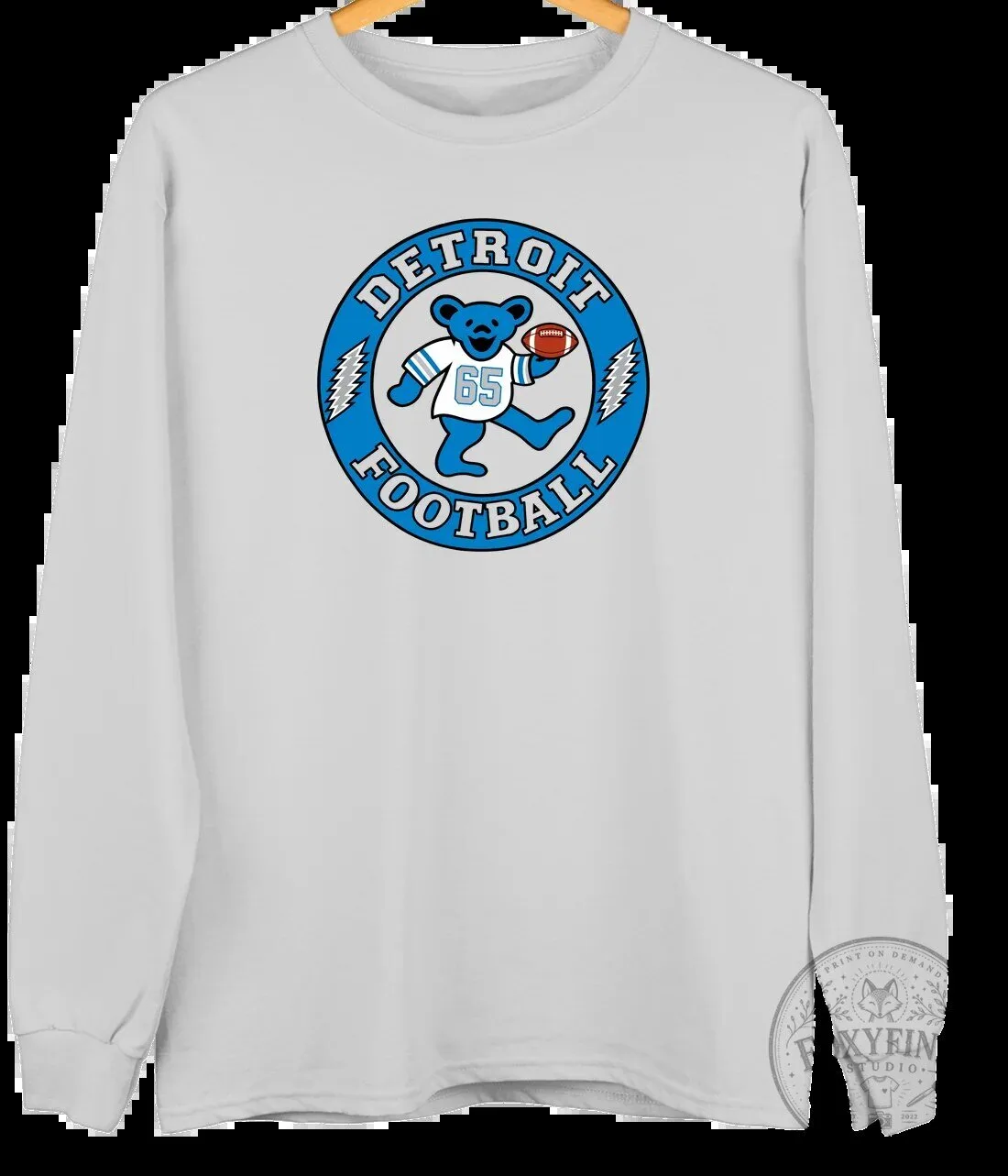 Detroit Football Dancing Bear Grateful Dead Inspired Crewneck Sweatshirt 11 Detroit Football Dancing Bear Grateful Dead Inspired Crewneck Sweatshirt