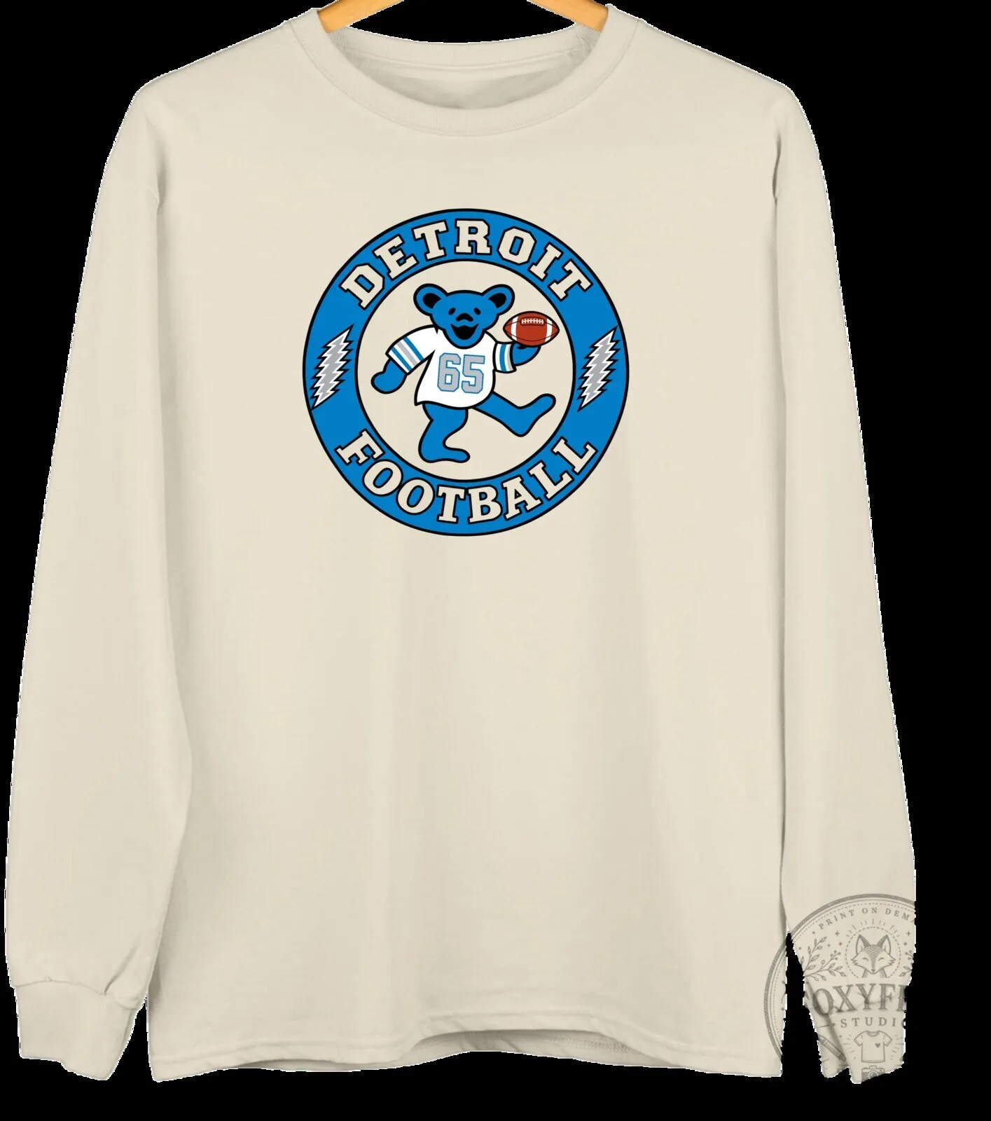 Detroit Football Dancing Bear Grateful Dead Inspired Crewneck Sweatshirt 12 Detroit Football Dancing Bear Grateful Dead Inspired Crewneck Sweatshirt