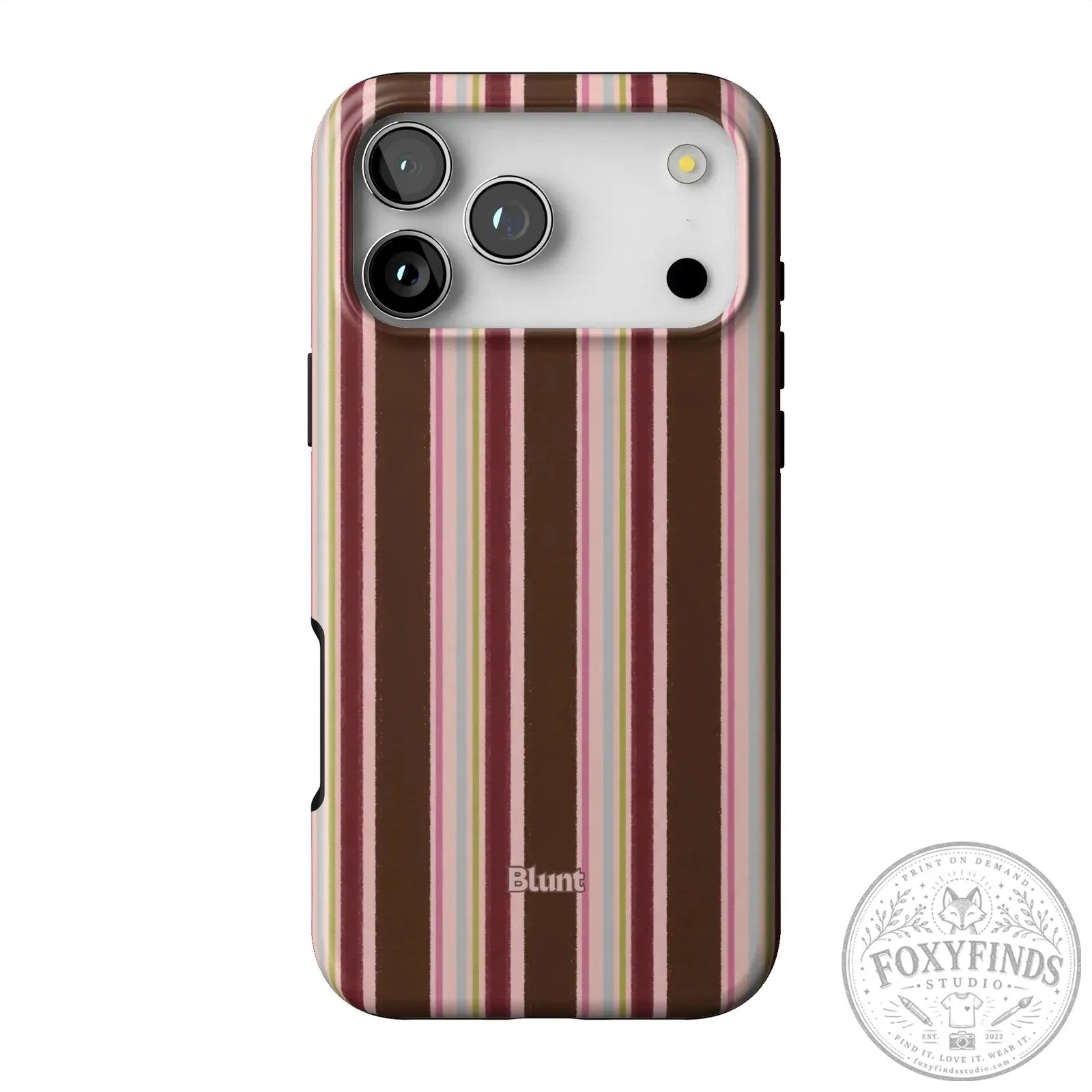 Blunt Brown and Pink Striped iPhone Case with Camera Protection 33 Blunt Brown and Pink Striped iPhone Case with Camera Protection