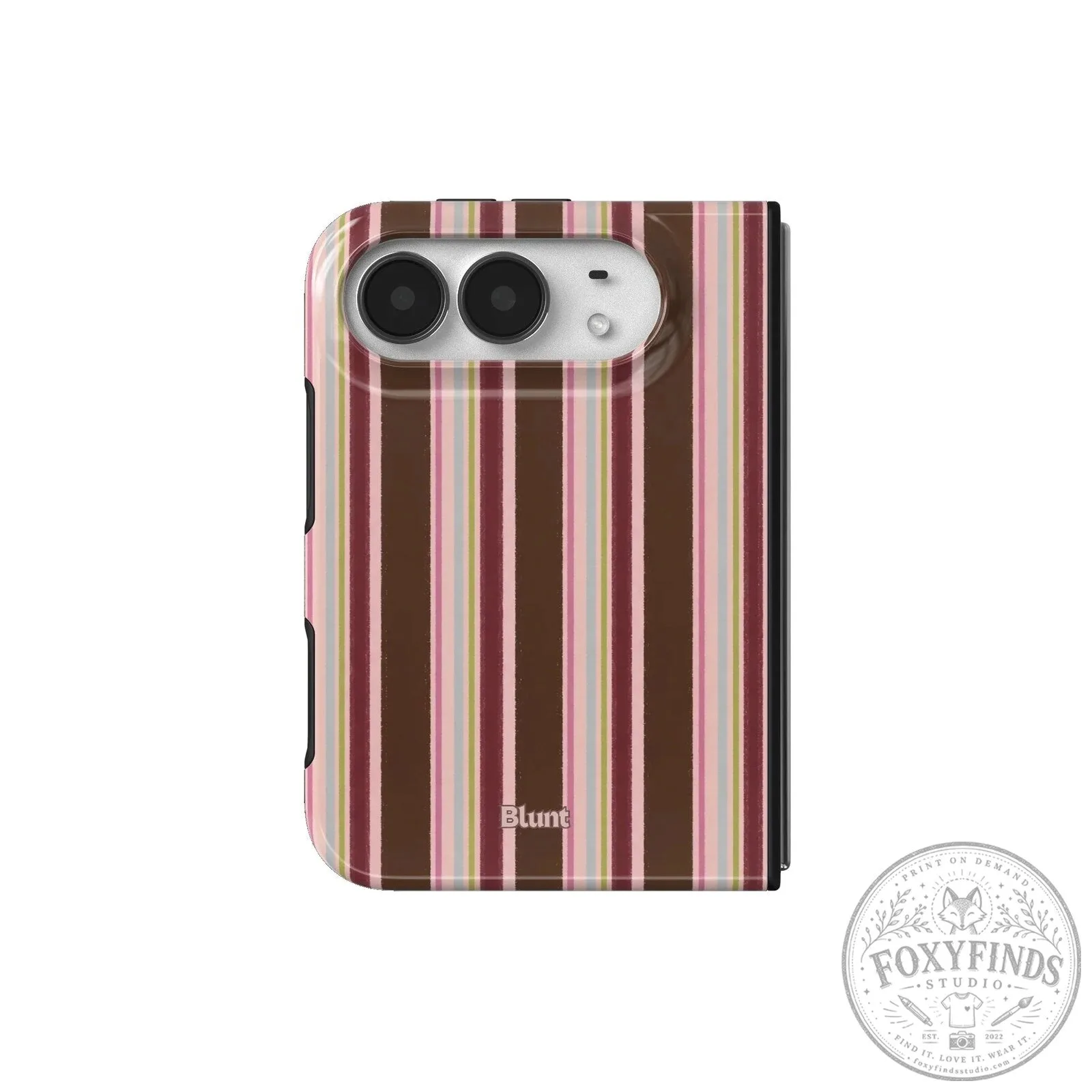 Blunt Brown and Pink Striped iPhone Case with Camera Protection 34 Blunt Brown and Pink Striped iPhone Case with Camera Protection