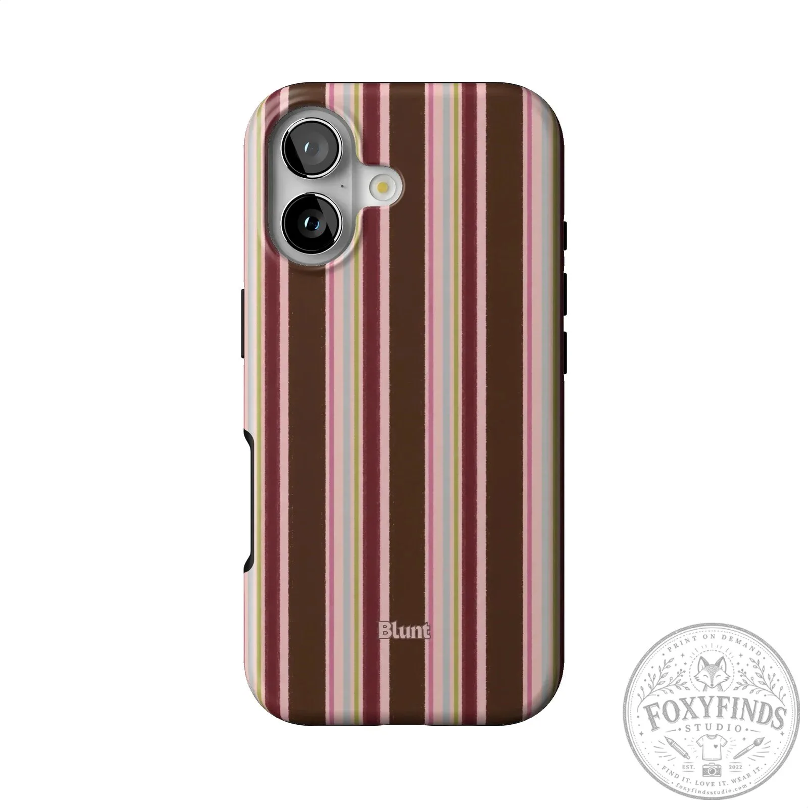 Blunt Brown and Pink Striped iPhone Case with Camera Protection 35 Blunt Brown and Pink Striped iPhone Case with Camera Protection