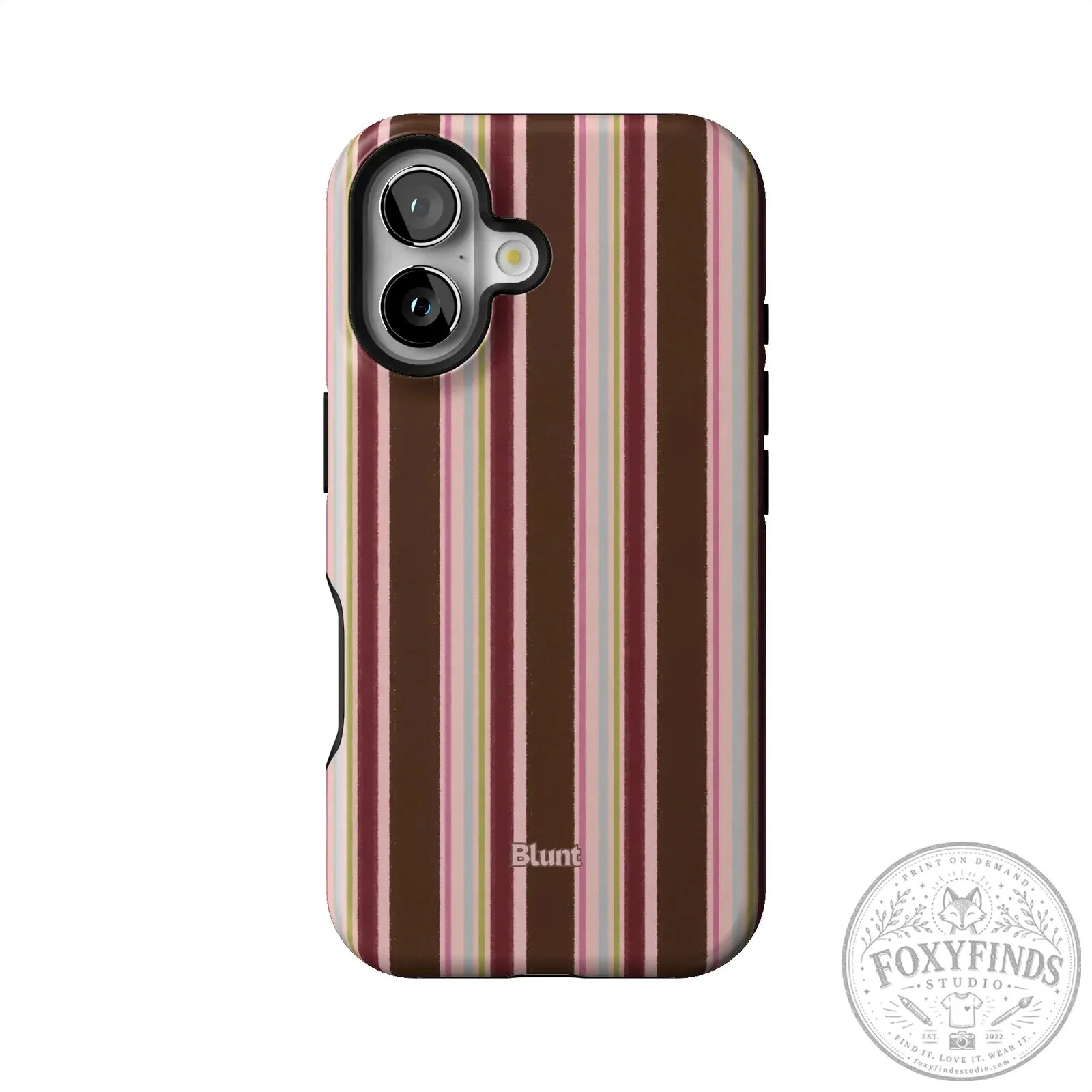 Blunt Brown and Pink Striped iPhone Case with Camera Protection 38 Blunt Brown and Pink Striped iPhone Case with Camera Protection