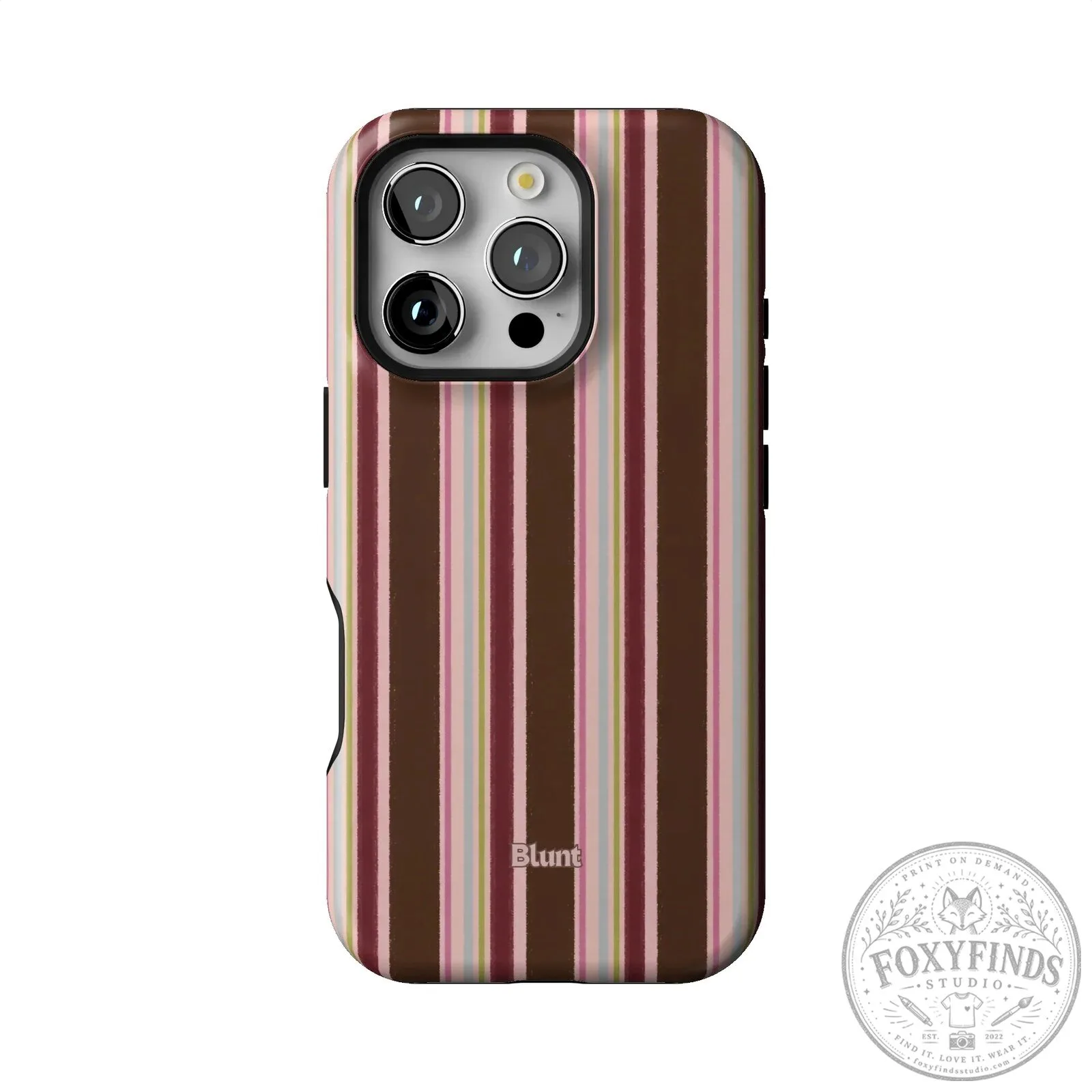 Blunt Brown and Pink Striped iPhone Case with Camera Protection 39 Blunt Brown and Pink Striped iPhone Case with Camera Protection