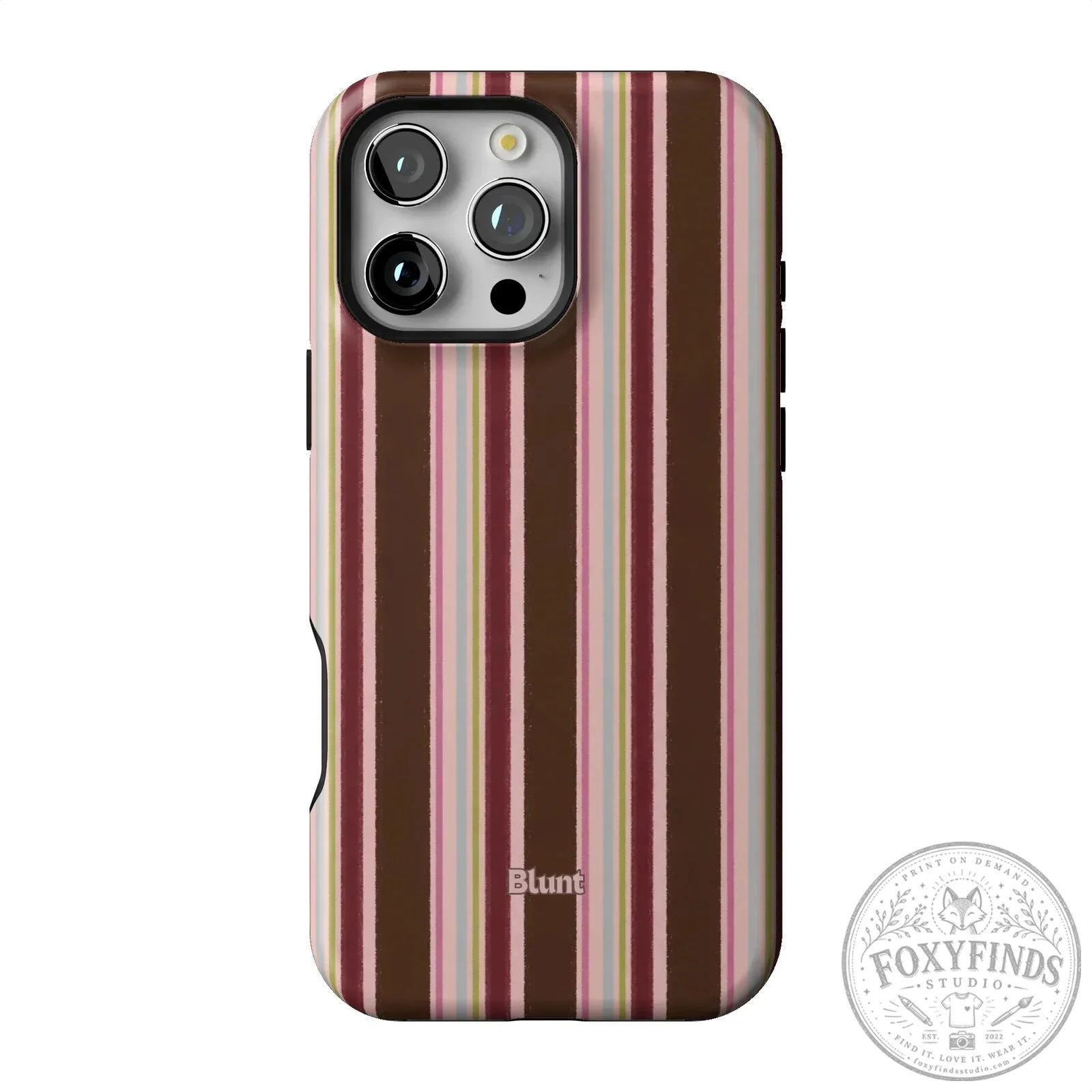 Blunt Brown and Pink Striped iPhone Case with Camera Protection 40 Blunt Brown and Pink Striped iPhone Case with Camera Protection