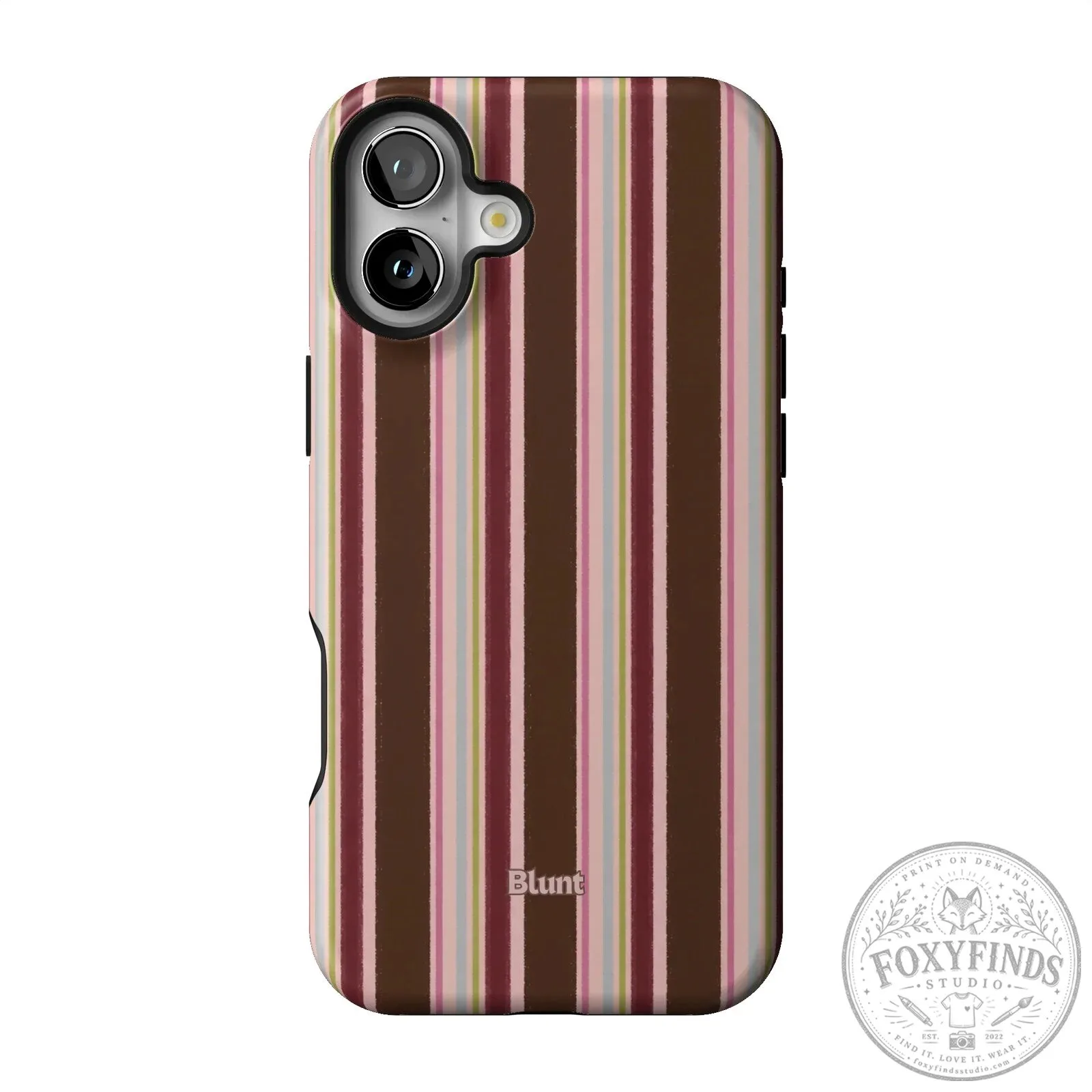 Blunt Brown and Pink Striped iPhone Case with Camera Protection 41 Blunt Brown and Pink Striped iPhone Case with Camera Protection