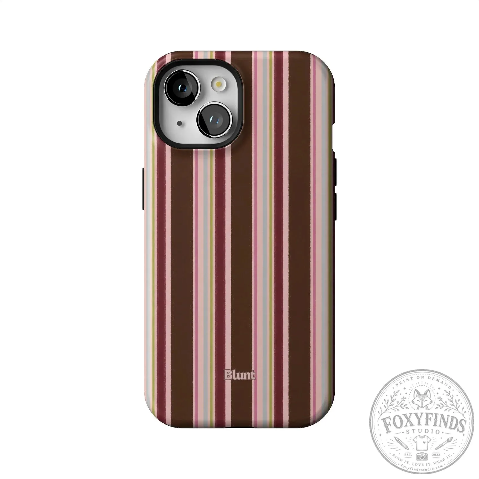 Blunt Brown and Pink Striped iPhone Case with Camera Protection 43 Blunt Brown and Pink Striped iPhone Case with Camera Protection