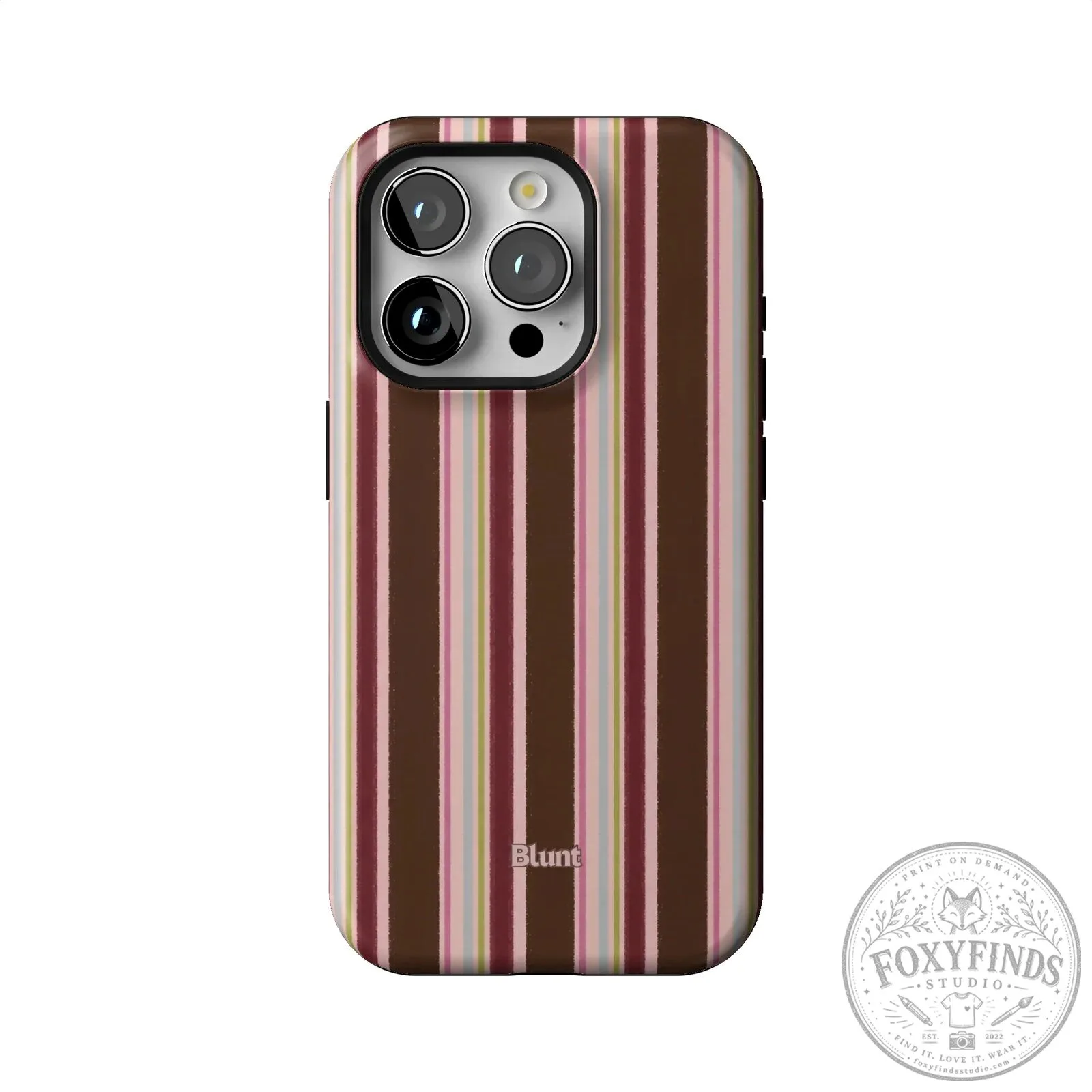 Blunt Brown and Pink Striped iPhone Case with Camera Protection 44 Blunt Brown and Pink Striped iPhone Case with Camera Protection