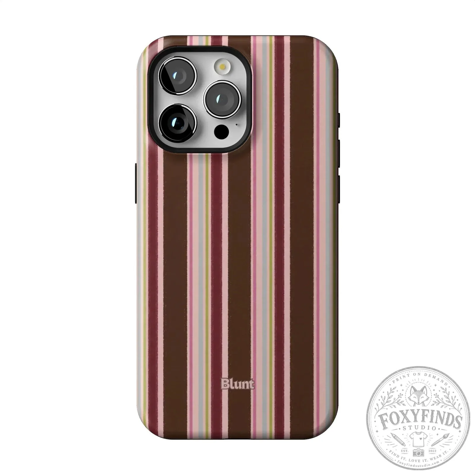 Blunt Brown and Pink Striped iPhone Case with Camera Protection 45 Blunt Brown and Pink Striped iPhone Case with Camera Protection
