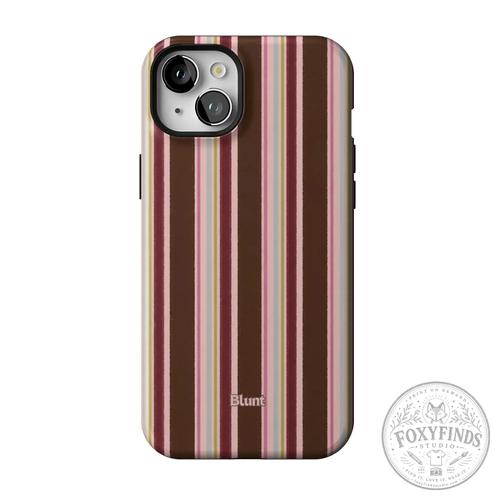Blunt Brown and Pink Striped iPhone Case with Camera Protection 46 Blunt Brown and Pink Striped iPhone Case with Camera Protection