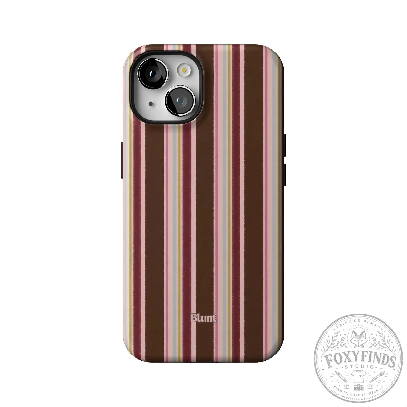 Blunt Brown and Pink Striped iPhone Case with Camera Protection 47 Blunt Brown and Pink Striped iPhone Case with Camera Protection