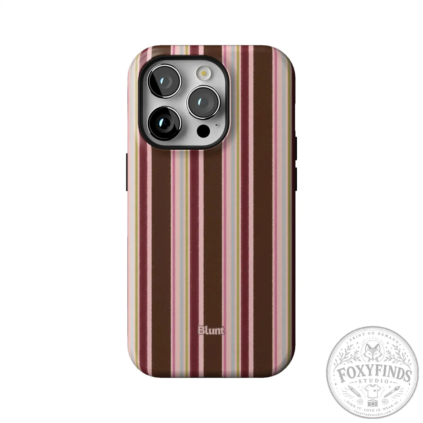 Blunt Brown and Pink Striped iPhone Case with Camera Protection 48 Blunt Brown and Pink Striped iPhone Case with Camera Protection