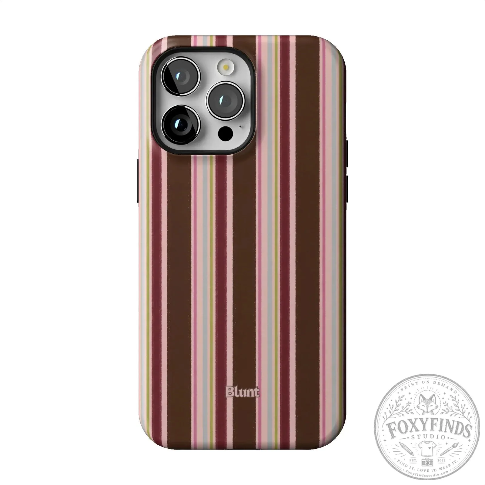 Blunt Brown and Pink Striped iPhone Case with Camera Protection 49 Blunt Brown and Pink Striped iPhone Case with Camera Protection
