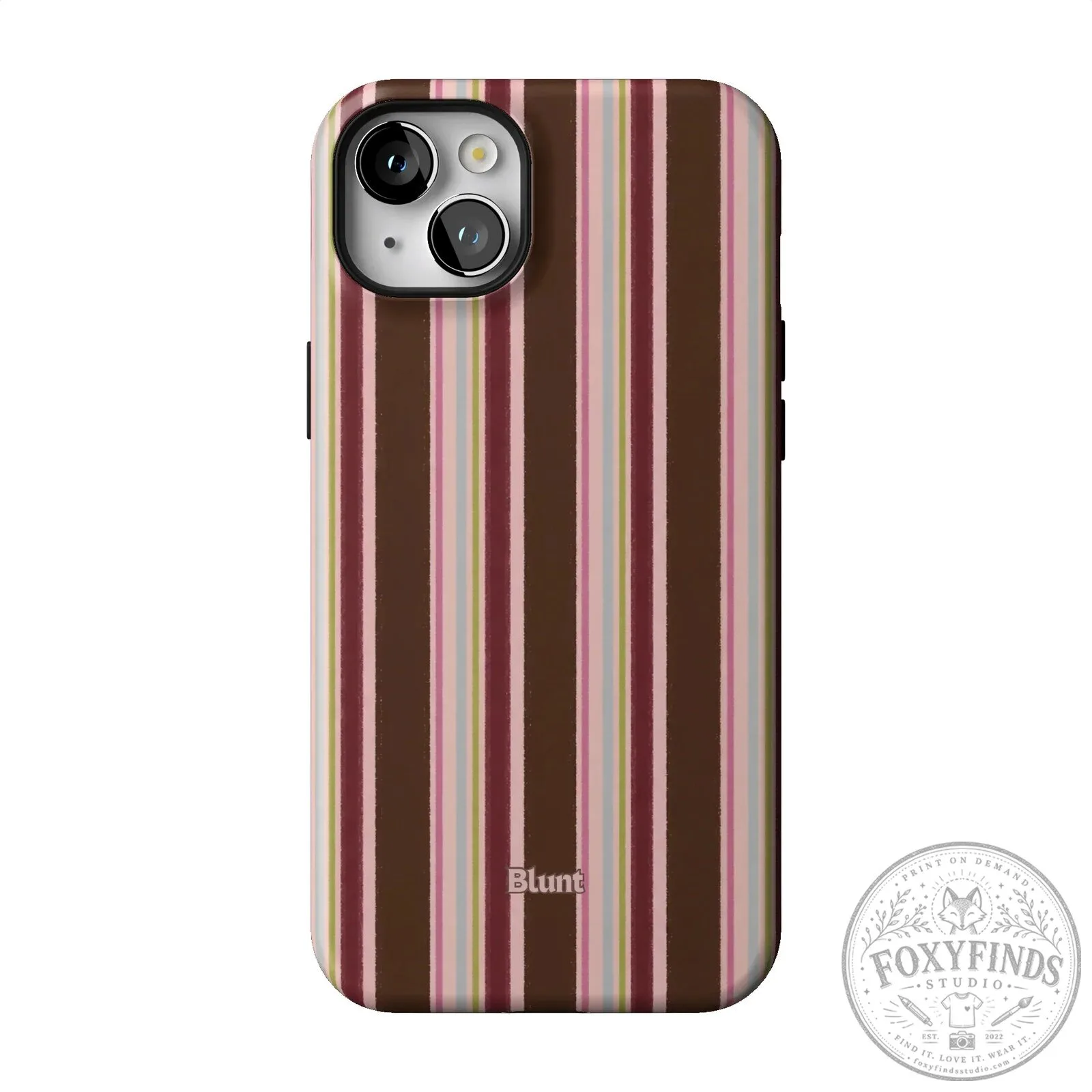 Blunt Brown and Pink Striped iPhone Case with Camera Protection 50 Blunt Brown and Pink Striped iPhone Case with Camera Protection