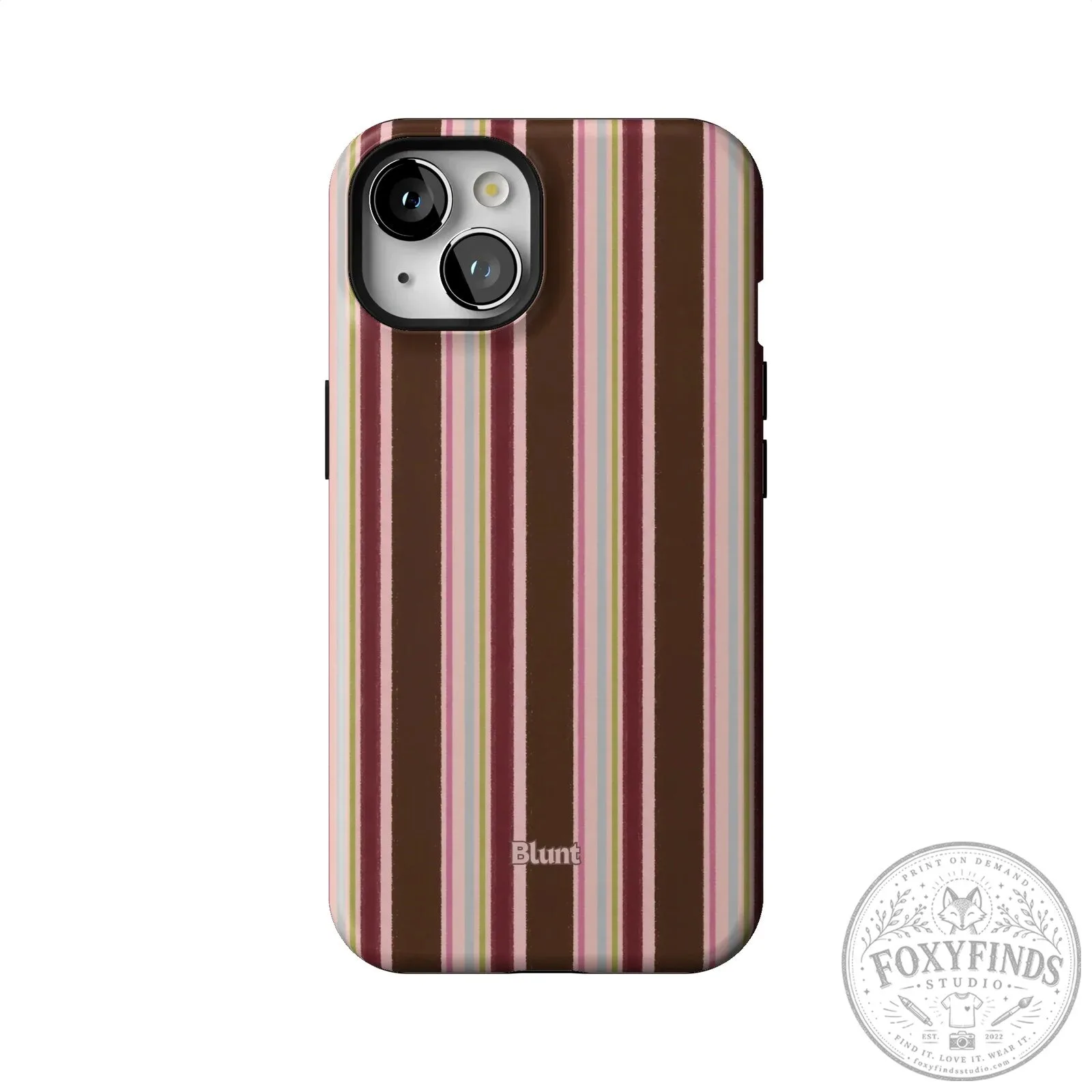 Blunt Brown and Pink Striped iPhone Case with Camera Protection 51 Blunt Brown and Pink Striped iPhone Case with Camera Protection