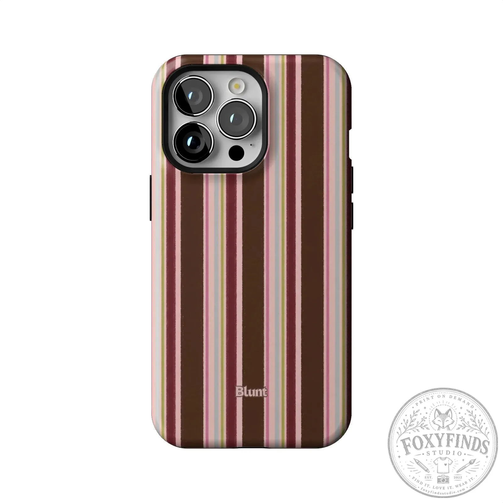 Blunt Brown and Pink Striped iPhone Case with Camera Protection 52 Blunt Brown and Pink Striped iPhone Case with Camera Protection