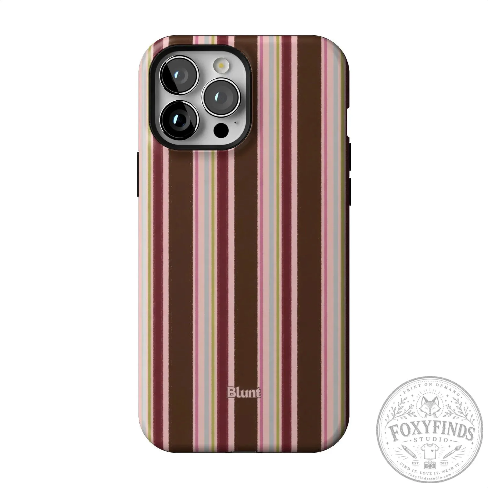 Blunt Brown and Pink Striped iPhone Case with Camera Protection 53 Blunt Brown and Pink Striped iPhone Case with Camera Protection