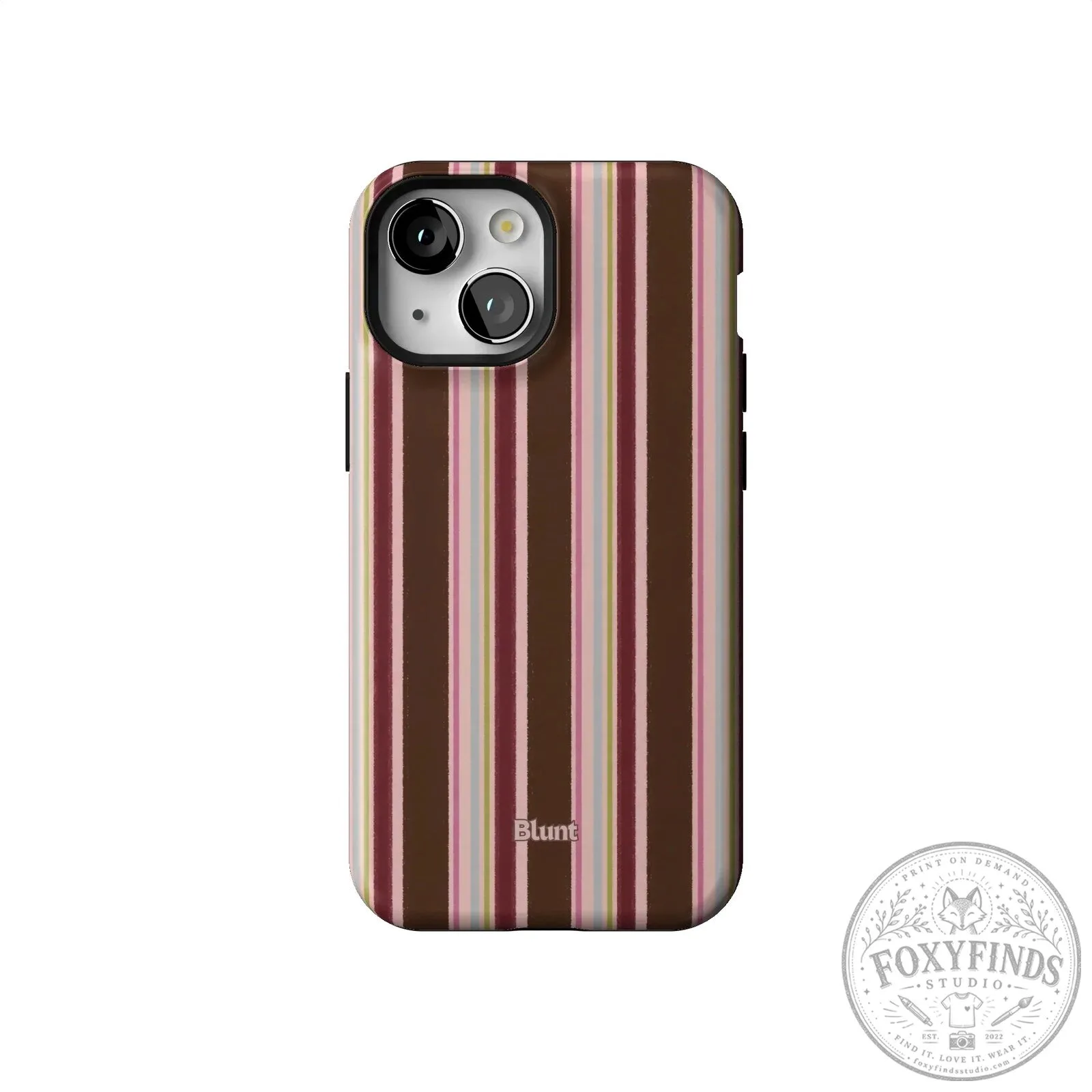 Blunt Brown and Pink Striped iPhone Case with Camera Protection 54 Blunt Brown and Pink Striped iPhone Case with Camera Protection